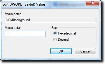 Изменить значение OEMBackground