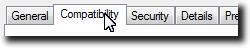 Открыть вкладку «Совместимость»