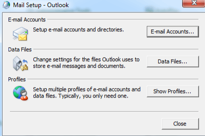 удалить профиль Outlook