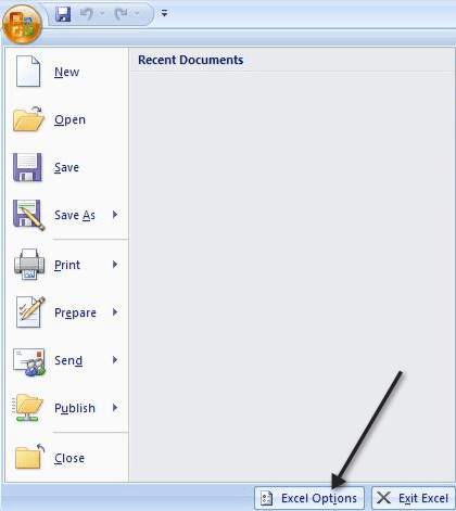 параметры Excel