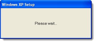 Диалоговое окно «Пожалуйста, подождите» в Windows XP