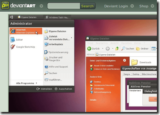 Страница Ubuntu Light Theme на сайте Deviantart