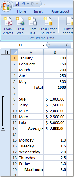 Group Rows in an Excel Worksheet