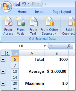 Multiple Collapsed Row Groups in Excel