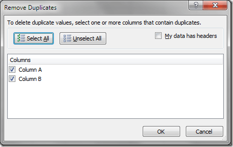 Excel Delete Duplicate Records Options