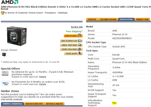 AMD Phenom with Virtualization