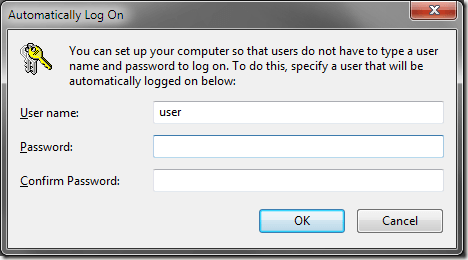 Windows 7 Automatic Logon