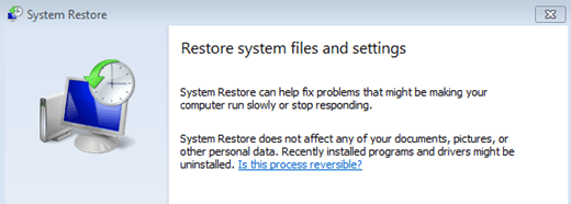 system restore