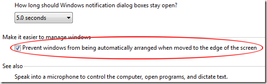 Prevent Windows from Being Automatically Arranged When Moved to the Edge of the Screen