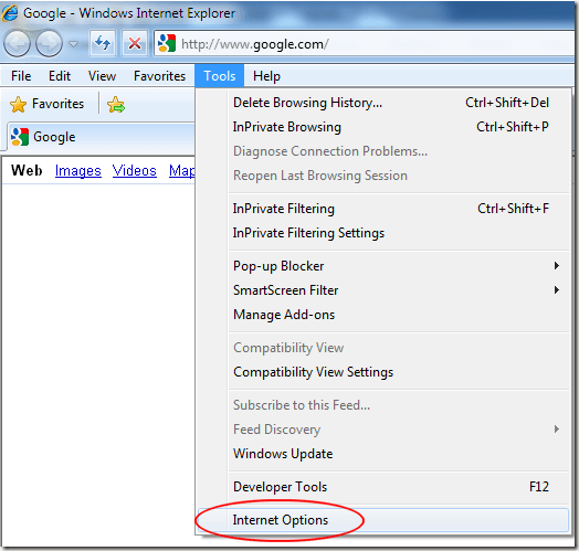 IE8 Internet Options