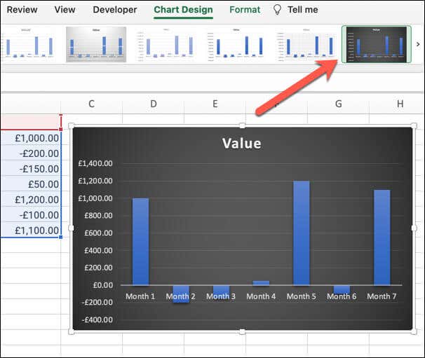 Как создать каскадную диаграмму в Microsoft Excel, изображение 7