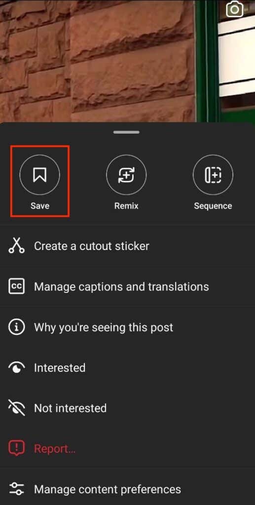 Screenshot of how to save Reel on Instagram - 11_save the reel