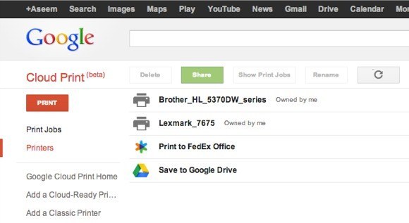 Принтеры Google Cloud Print